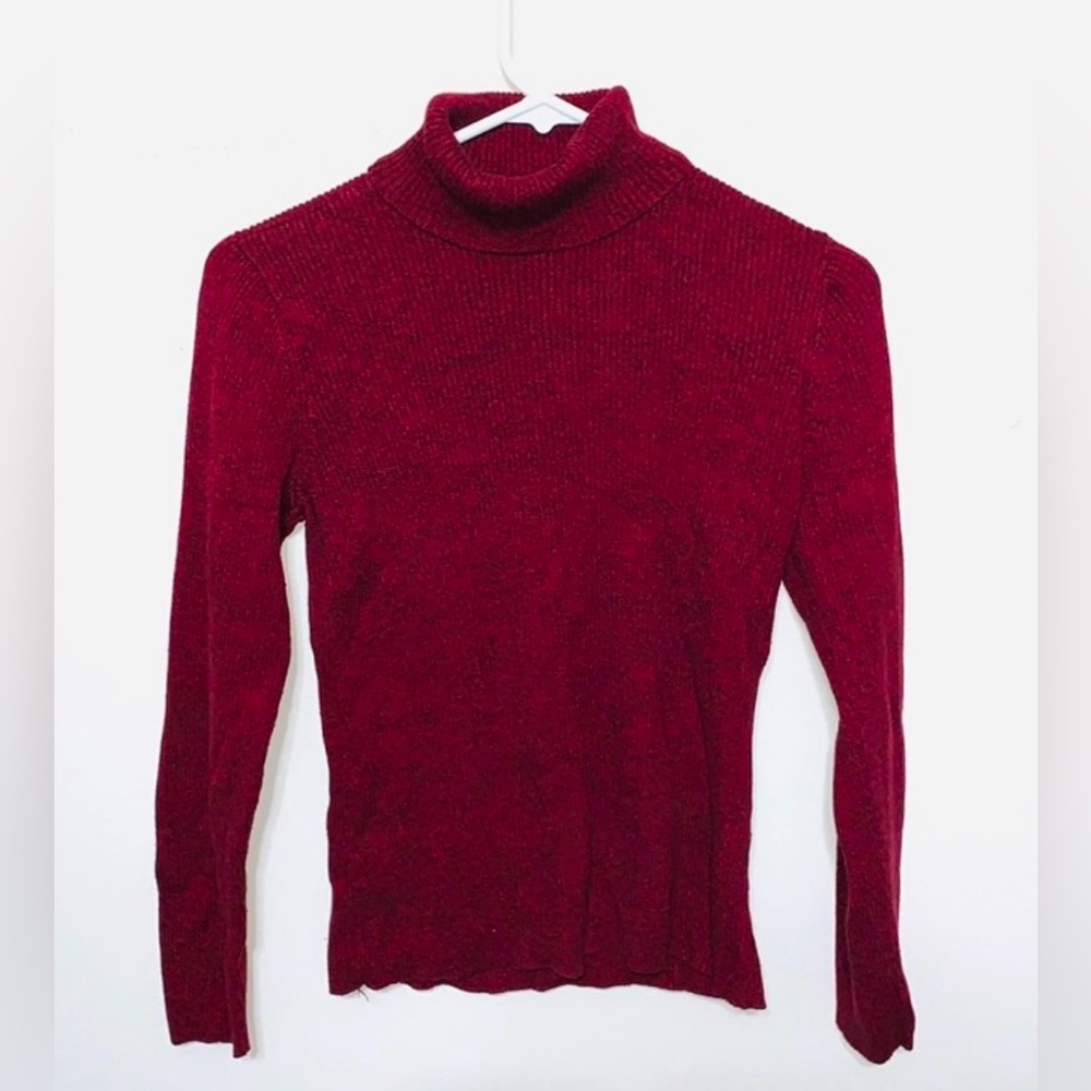 Liz & Co. Deep Red Cowl Neck Sweater